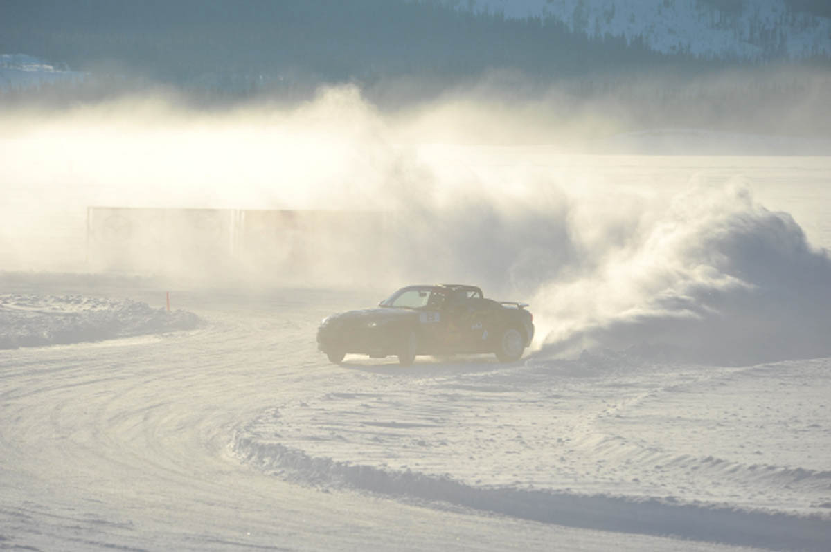 evo goes Mazda MX-5 ice racing