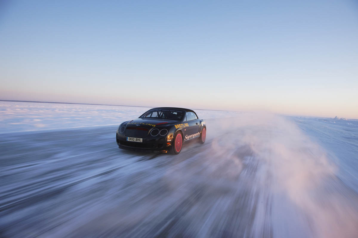 Ice record breaking Bentley Continental Supersports Convertible at Cholmondeley