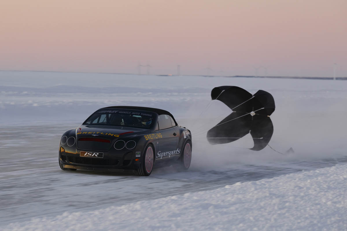 Ice record breaking Bentley Continental Supersports Convertible at Cholmondeley