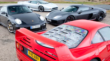 Ferrari F40 v Porsche GT2 RS v Noble M600 v Jaguar XJ220 video