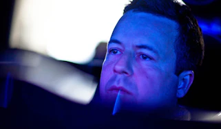 Richard Meaden drives virtual F1 car