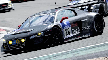 evo races Audi R8 LMS at the Nurburgring