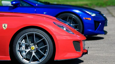 Ferrari 599 GTO v Lexus LFA video