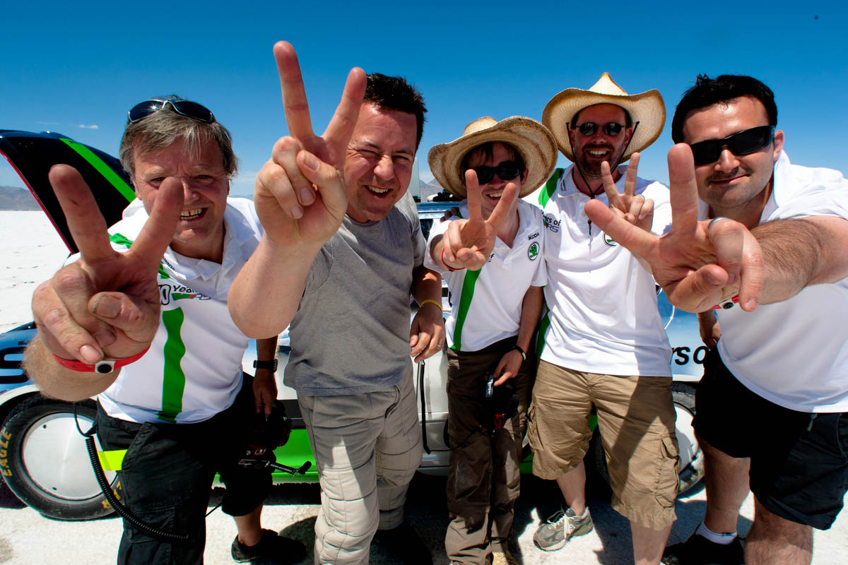 Skoda goes 200mph at Bonneville
