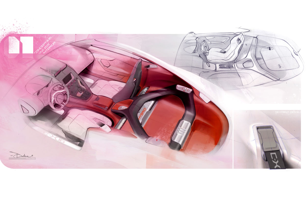 Jaguar C-X16 design sketches