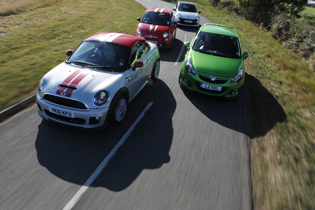 Mini Coupe v Corsa Nurburgring v Clio 200 Cup v Abarth 695