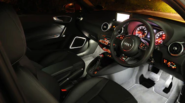Audi A1 1.4 TSI 185 S Line interior at night