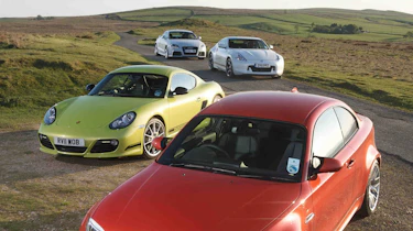 BMW 1-series M Coupe v Porsche Cayman R, Audi TT RS, Nissan 370Z