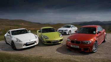 BMW 1-series M Coupe v Porsche Cayman R, Audi TT RS, Nissan 370Z