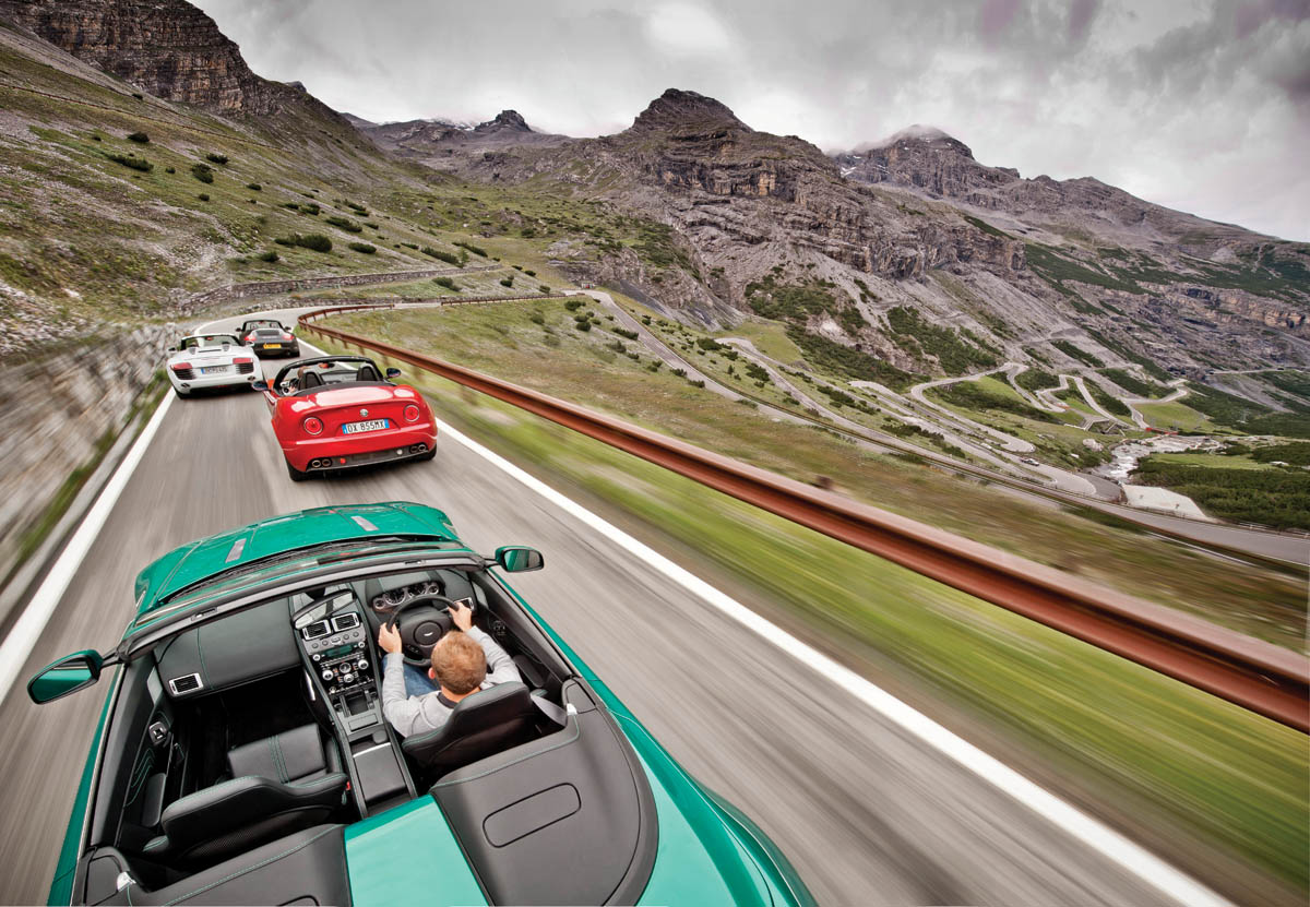 Audi R8 Spyder v Alfa 8C Spider v Aston Vantage S v Porsche 911 GTS