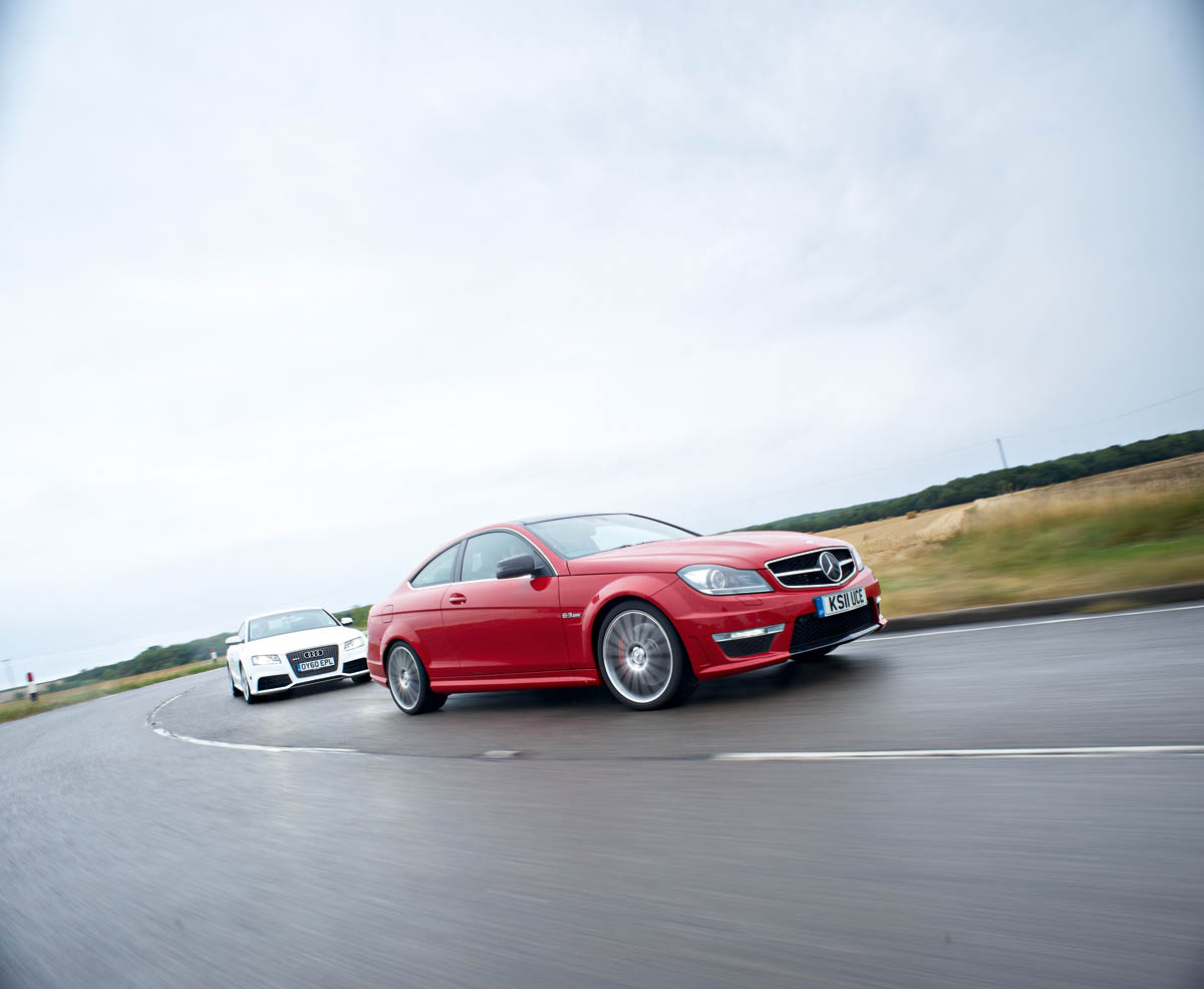 Ford Mustang Boss 302 v BMW M3 v Audi RS5 v Mercedes C63 AMG Coupe