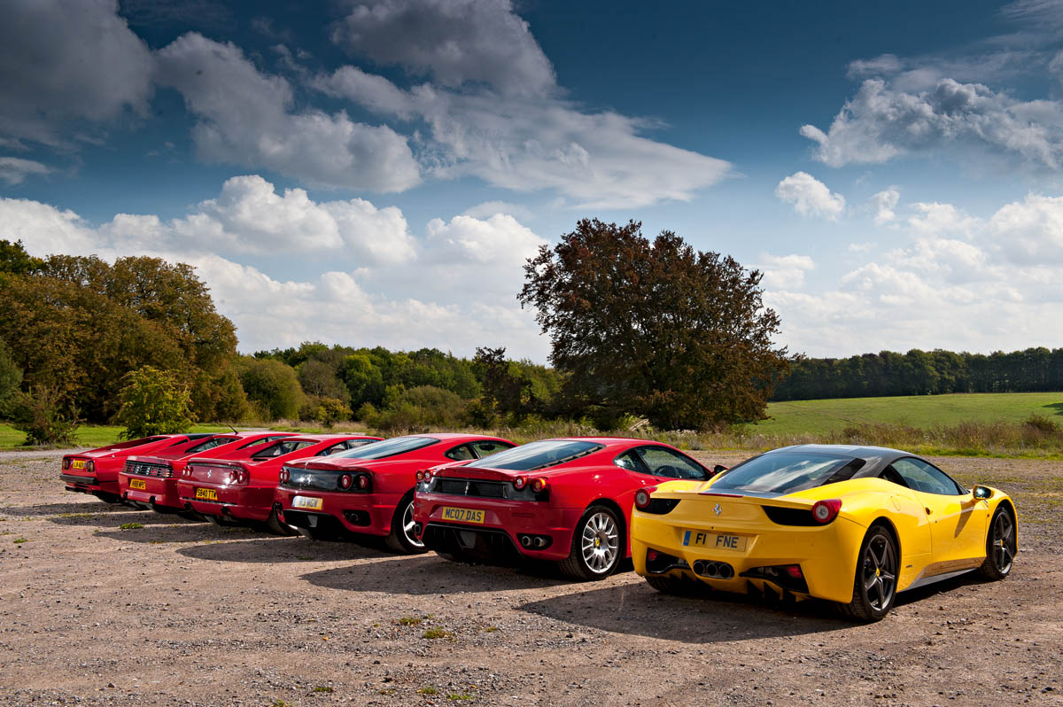 Ferrari 458 Italia meets 308, 348, F355, 360 and F430