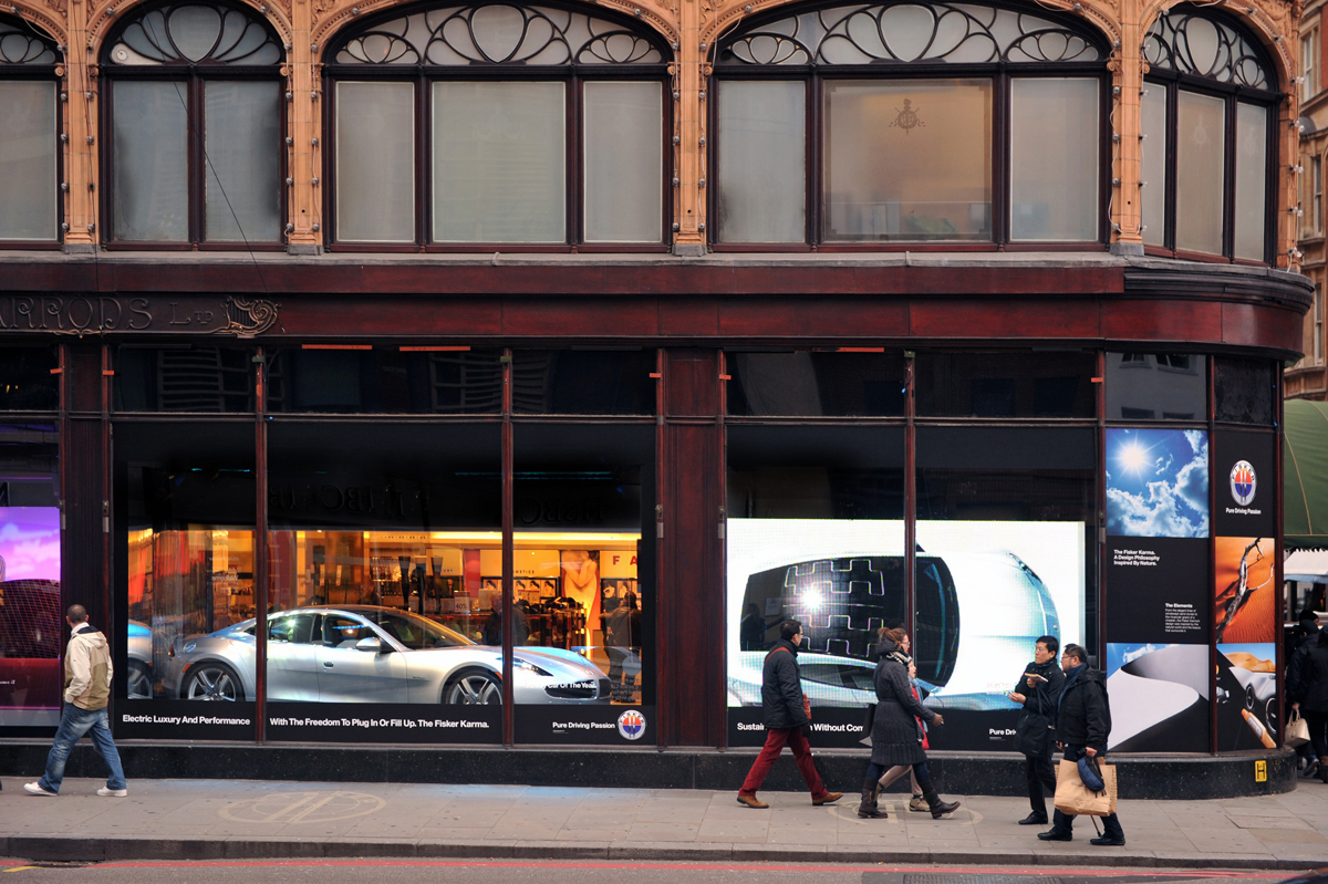 Fisker Karma goes on show at Harrods