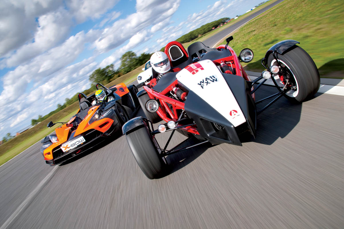 KTM X-Bow R Ariel Atom Mugen on track