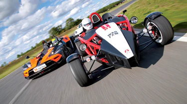 KTM X-Bow R Ariel Atom Mugen on track