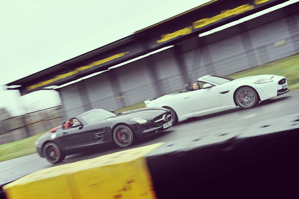 Mercedes SLS AMG Roadster Jaguar XKR-S Convertible