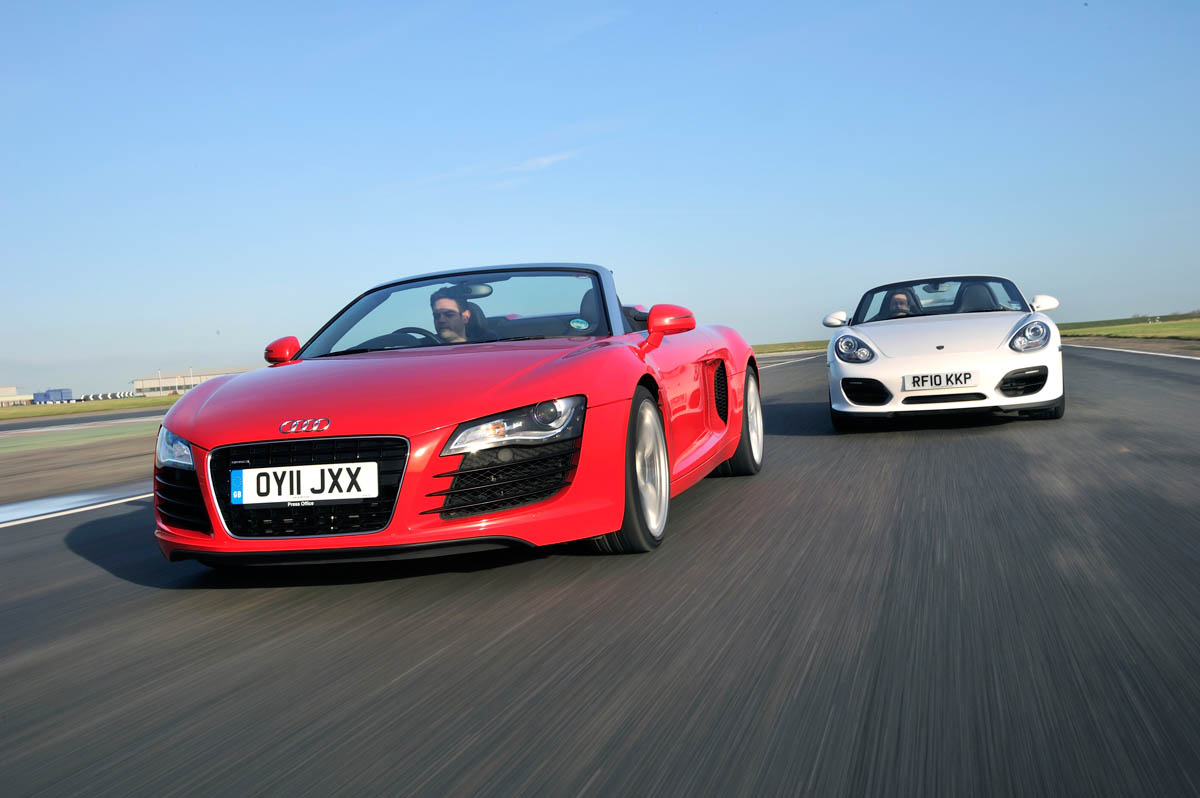 Audi R8 Spyder V8 v Porsche Boxster Spyder