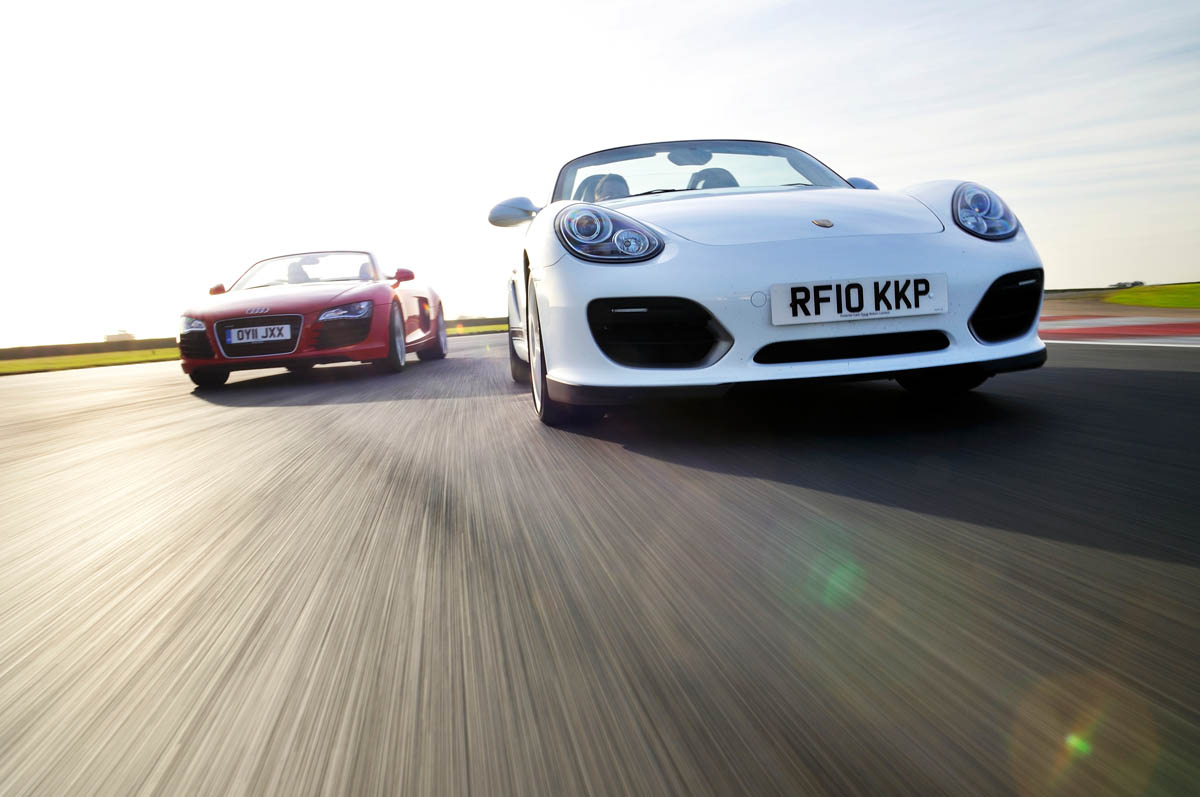 Audi R8 Spyder V8 v Porsche Boxster Spyder