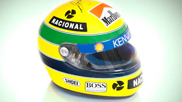 Ayrton Senna's signed crash helmet